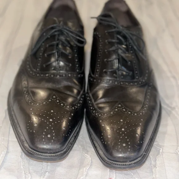 Black Leather Dress Shoes Mezlan 10.5 - Picture 2 of 8